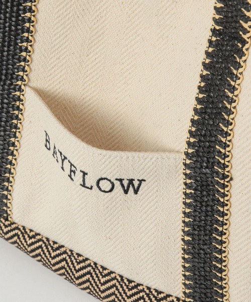 BAYFLOW（ベイフロー）の「[A4サイズ収納可]25SヘリンボンロゴトートM（トートバッグ・レディース・ナチュラル・FREE）」の4枚目の写真