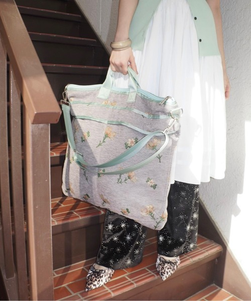 musubore(ムスボレ)の「jacquard helmet bag / ジャガードヘルメットバッグ(トートバッグ・レディース・ブラック/グレー・FREE)」の18枚目の写真