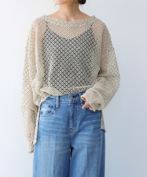 Jines(ジネス)の「レースメッシュカットソー(Tシャツ/カットソー・レディース・オフホワイト/ベージュ・38)」の20枚目の写真