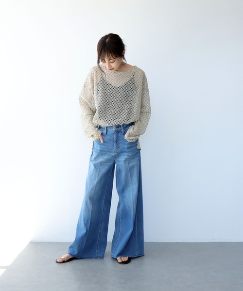 Jines(ジネス)の「レースメッシュカットソー(Tシャツ/カットソー・レディース・オフホワイト/ベージュ・38)」の18枚目の写真