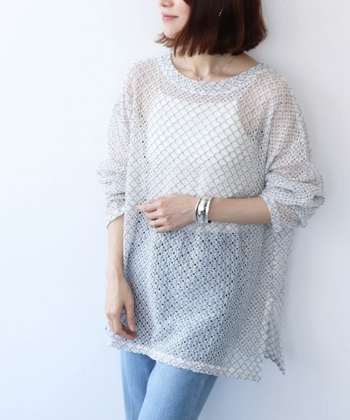 Jines(ジネス)の「レースメッシュカットソー(Tシャツ/カットソー・レディース・オフホワイト/ベージュ・38)」の22枚目の写真