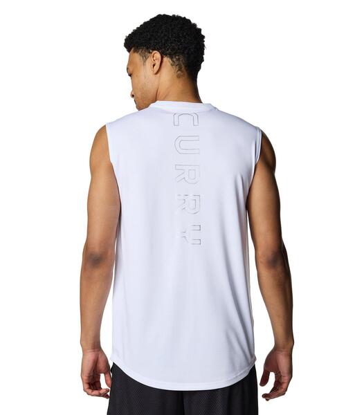 UNDER ARMOUR（アンダーアーマー）の「カリー テック ロゴ スリーブレス シャツ（バスケットボール/メンズ）（タンクトップ・メンズ・ホワイト・XL/L/M/3XL/S/2XL）」の2枚目の写真