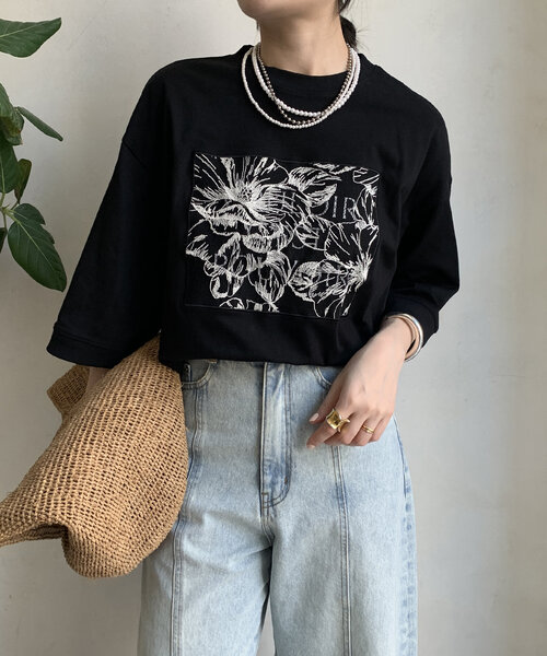 DouDou ブラウス シャツ 「WEB限定」刺繍レースカーディガン