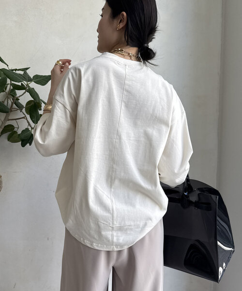 DouDou(ドゥドゥ)の「【WEB限定】ロゴレース刺繍TEE(Tシャツ/カットソー・レディース・ブラック/オフホワイト/キャメル・FREE)」の12枚目の写真