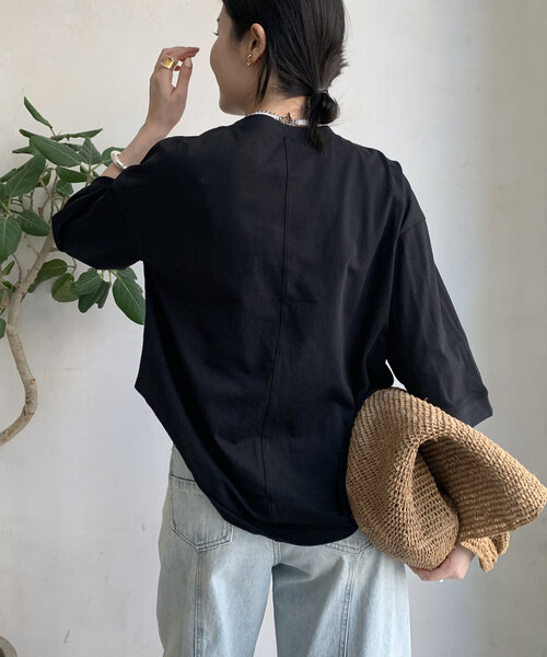 DouDou(ドゥドゥ)の「【WEB限定】ロゴレース刺繍TEE(Tシャツ/カットソー・レディース・ブラック/オフホワイト/キャメル・FREE)」の21枚目の写真
