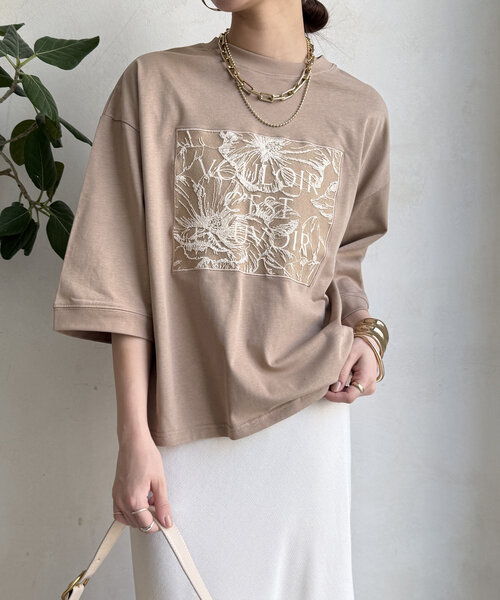 DouDou ブラウス シャツ 「WEB限定」刺繍レースカーディガン