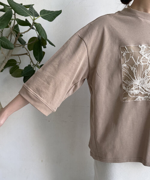 WEB限定】ロゴレース刺繍TEE（Tシャツ/カットソー）｜DouDou