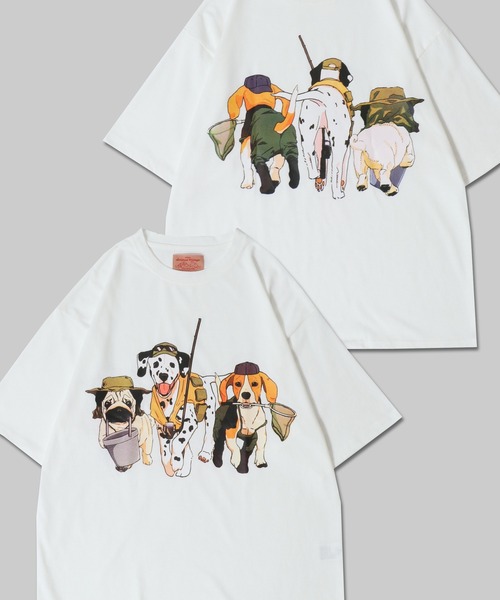 SITRY(シトリー)の「2026SS新柄追加 Dog Print T-Shirt/犬 アニマル プリント オーバーサイズ 半袖Tシャツ レディース メンズ(Tシャツ/カットソー・メンズ・ブラック系その他/ベージュ系その他/グレー系その他/チャコール/グレー系その他2/ベージュ系その他2/ホワイト系その他2/ブラック系その他2/オートミール/ブラック/ホワイト/ホワイト系その他/ホワイト系その他3/ブラック系その他3/ブルー/ダークグリーン/ベージュ系その他3/ピンク/ミント/グレー系その他3・LL/M/L)」の4枚目の写真