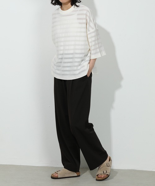 emesuelee（エメスーリー）の「UV CUT ニットレース ワイドプルオーバー ラッシュガード 耐塩素（その他トップス・レディース・グレー系1/パープル/ブラック/アイボリー・フリー）」の8枚目の写真