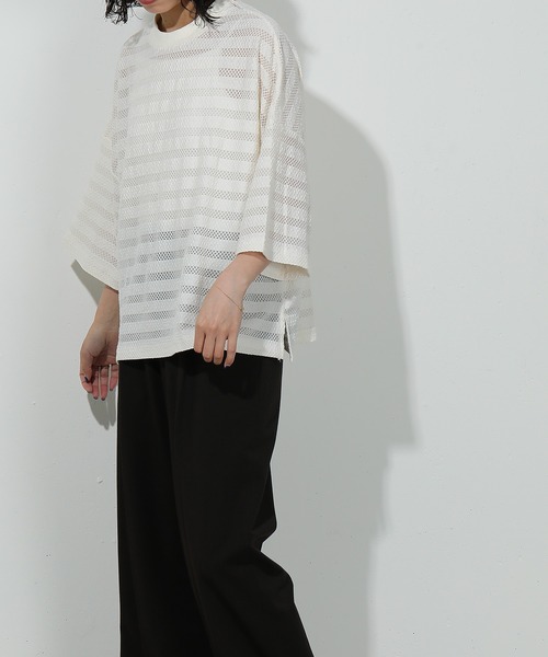 emesuelee（エメスーリー）の「UV CUT ニットレース ワイドプルオーバー ラッシュガード 耐塩素（その他トップス・レディース・グレー系1/パープル/ブラック/アイボリー・フリー）」の11枚目の写真