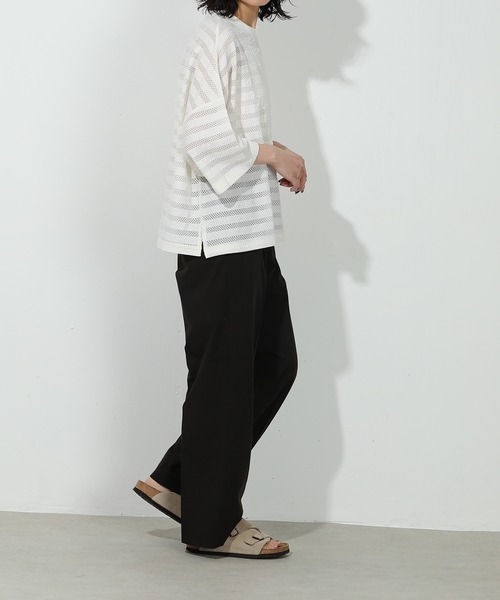 emesuelee（エメスーリー）の「UV CUT ニットレース ワイドプルオーバー ラッシュガード 耐塩素（その他トップス・レディース・グレー系1/パープル/ブラック/アイボリー・フリー）」の14枚目の写真