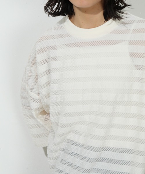 emesuelee（エメスーリー）の「UV CUT ニットレース ワイドプルオーバー ラッシュガード 耐塩素（その他トップス・レディース・グレー系1/パープル/ブラック/アイボリー・フリー）」の16枚目の写真
