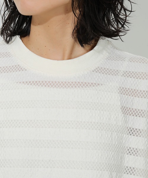 emesuelee（エメスーリー）の「UV CUT ニットレース ワイドプルオーバー ラッシュガード 耐塩素（その他トップス・レディース・グレー系1/パープル/ブラック/アイボリー・フリー）」の19枚目の写真