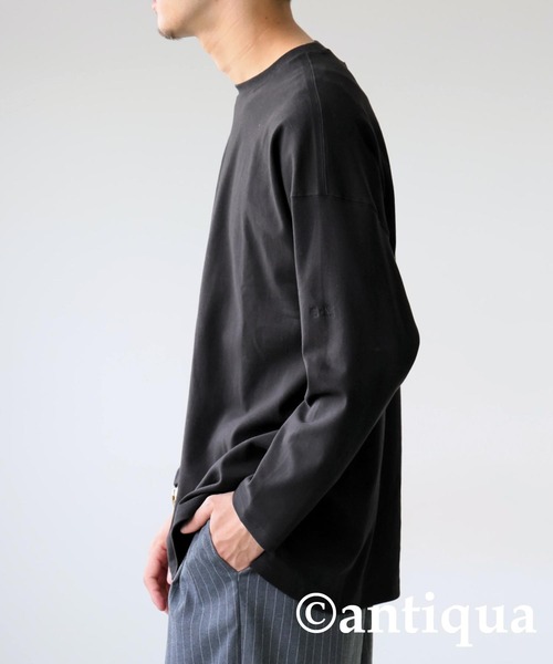 antiqua(アンティカ)の「ロゴ刺繍ロンT(Tシャツ/カットソー・レディース・ブラック系その他/ホワイト・R/P)」の12枚目の写真