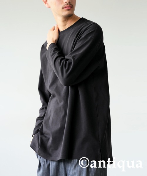 antiqua(アンティカ)の「ロゴ刺繍ロンT(Tシャツ/カットソー・レディース・ブラック系その他/ホワイト・R/P)」の16枚目の写真