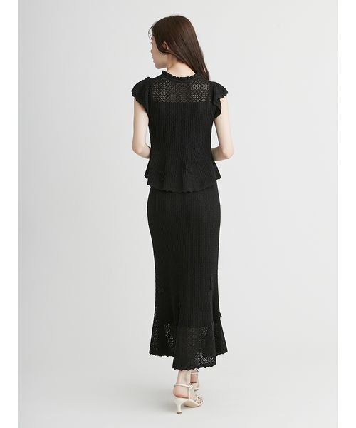 CELFORD（セルフォード）の「フラワーモチーフクロッシェニットプルオーバー（ニット/セーター・レディース・ブラック/オフホワイト/ミント・FREE）」の12枚目の写真