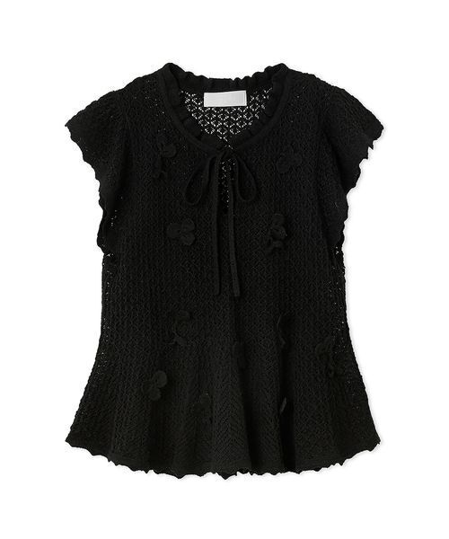 CELFORD（セルフォード）の「フラワーモチーフクロッシェニットプルオーバー（ニット/セーター・レディース・ブラック/オフホワイト/ミント・FREE）」の16枚目の写真