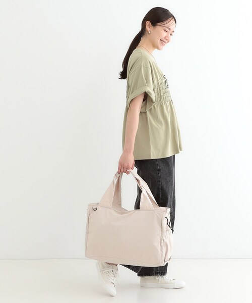 SHOO・LA・RUE(シューラルー)の「【撥水】サイドドロストトートバッグ(トートバッグ・レディース・ブラック/グリーン/ライトベージュ・00)」の9枚目の写真