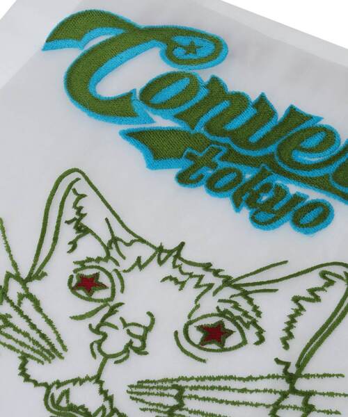 CONVERSE TOKYO（コンバーストウキョウ）の「【BRIGITTE TANAKA】CAT EMBROIDERED ORGANZA BAG（トートバッグ・レディース・ホワイト・FREE）」の5枚目の写真