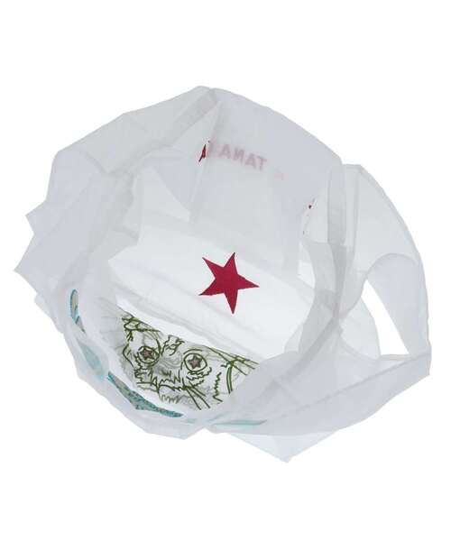 CONVERSE TOKYO（コンバーストウキョウ）の「【BRIGITTE TANAKA】CAT EMBROIDERED ORGANZA BAG（トートバッグ・レディース・ホワイト・FREE）」の8枚目の写真