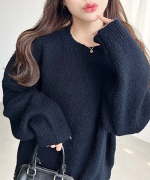 【13色展開】モヘアライクベーシックニットプルオーバー