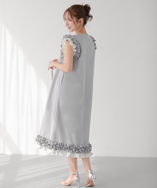 Fit more(フィットモア)の「ホイップフリルスリーブワンピース(ワンピース・レディース・ブルーグレー/ブラック・SHORT/LONG)」の11枚目の写真