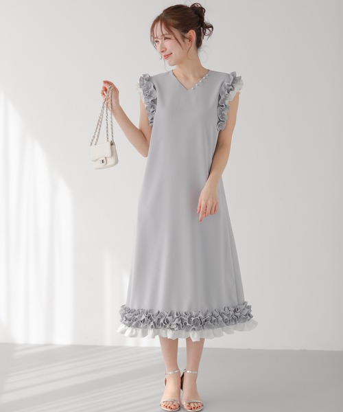 Fit more(フィットモア)の「ホイップフリルスリーブワンピース(ワンピース・レディース・ブルーグレー/ブラック・SHORT/LONG)」の10枚目の写真