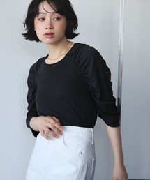 ショルダーギャザーTシャツ カットソー