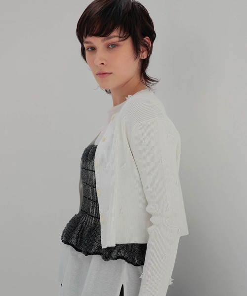 セール】VENIT / acetate cotton flower bijou cardigan(アセテート