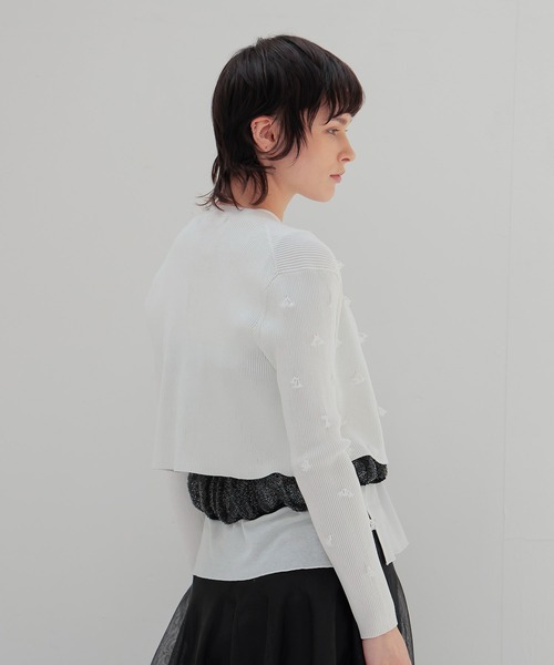 VENIT / acetate cotton flower bijou cardigan(アセテート