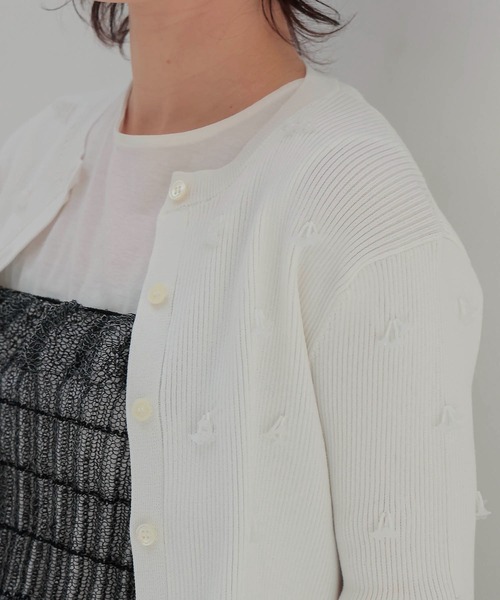 セール】VENIT / acetate cotton flower bijou cardigan(アセテート