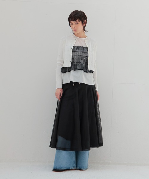 カーディガン VENIT / acetate cotton flower bijou cardigan(アセテートコットンフラワービジューカーディガン VENIT / acetate cotton flower bijou cardigan(アセテート