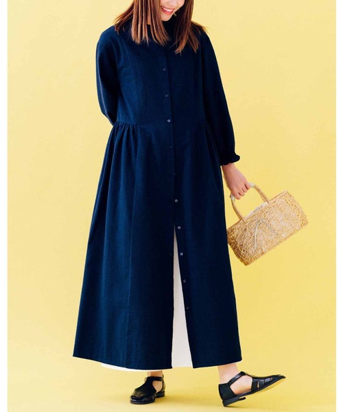 Live in comfort（リブインコンフォート）の「リブ　イン　コンフォート　とにかく万能！　使い勝手のよい　コットン混インナーワンピース（ワンピース・レディース・ブラック/ホワイト/ネイビー・LL/M/L/S/3L/4L/MP）」の5枚目の写真