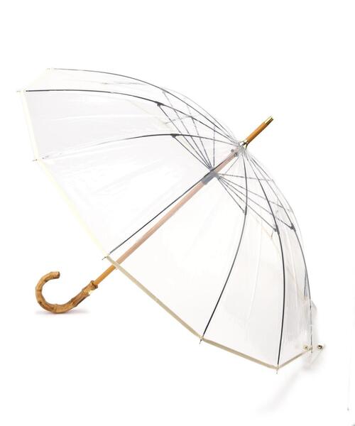 Traditional Weatherwear（トラディショナルウェザーウェア）の「Traditional Weatherwear / トラディショナル ウェザーウェア/CLEAR UMBRELLA BAMBOO/クリア アンブレラ バンブー（長傘・レディース・ブラウン/ホワイト/グレー・F）」の2枚目の写真