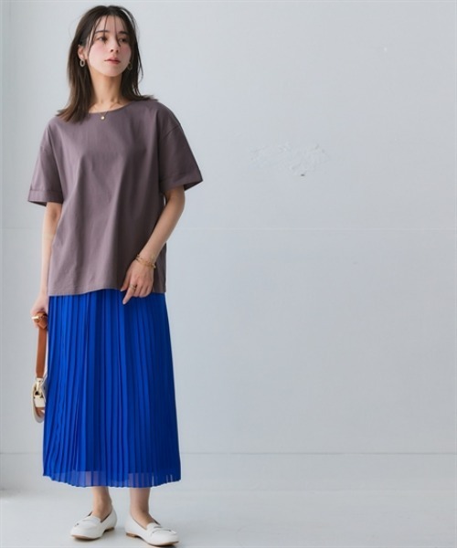 nissen（ニッセン）の「軽量さらさらカットソーゆるシルエットプルオーバー（吸汗速乾）（薄手素材）（Tシャツ/カットソー・レディース・カーキ/イエロー/ブルー/ネイビー/チャコールグレー/ブラック・LL/3L/S/M/L）」の11枚目の写真