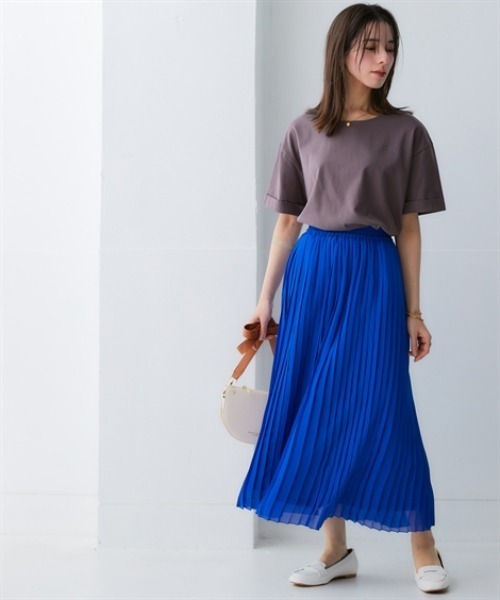 nissen（ニッセン）の「軽量さらさらカットソーゆるシルエットプルオーバー（吸汗速乾）（薄手素材）（Tシャツ/カットソー・レディース・カーキ/イエロー/ブルー/ネイビー/チャコールグレー/ブラック・LL/3L/S/M/L）」の12枚目の写真