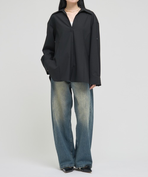 ブラウス シャツ 「RITAN/リタン」Back Design Skipper Shirts/バックデザインスキッパーシャツ/ブラウス レディース RITAN/リタン】Back Design Skipper Shirts/バックデザイン