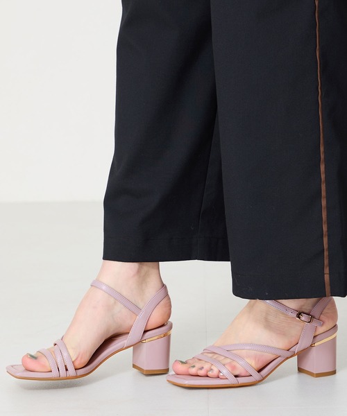 ORiental TRaffic（オリエンタルトラフィック）の「アシンメトリーストラップヒールサンダル/51230（サンダル・レディース・ブラウン/パープル/ホワイト/ブラック・LL/SS/S/M/L/3L）」の4枚目の写真