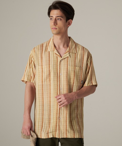 Eddie Bauer(エディーバウアー)の「レーヨンリネン キャンプ 半袖 シャツ(シャツ/ブラウス・メンズ・サンドベージュ/ベージュ/ネイビー/ライム/グリーン/オレンジ系・M/L/XL/XXL/S)」の1枚目の写真