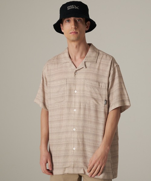 Eddie Bauer(エディーバウアー)の「レーヨンリネン キャンプ 半袖 シャツ(シャツ/ブラウス・メンズ・サンドベージュ/ベージュ/ネイビー/ライム/グリーン/オレンジ系・M/L/XL/XXL/S)」の2枚目の写真