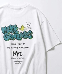 2026SS Mark Gonzales/マーク ゴンザレス オーバーサイズ ワンポイント刺繍 バックプリント 半袖Tシャツ レディース メンズ
