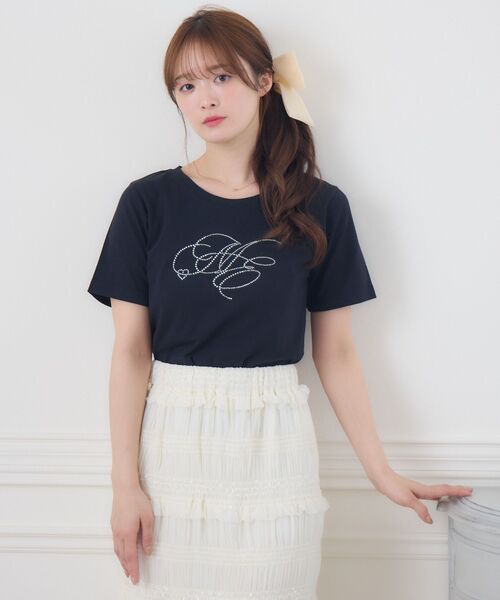 ems excite(エムズエキサイト)の「ビジューロゴTEE(Tシャツ/カットソー・レディース・ブラック/ピンク/オフホワイト・FREE)」の18枚目の写真