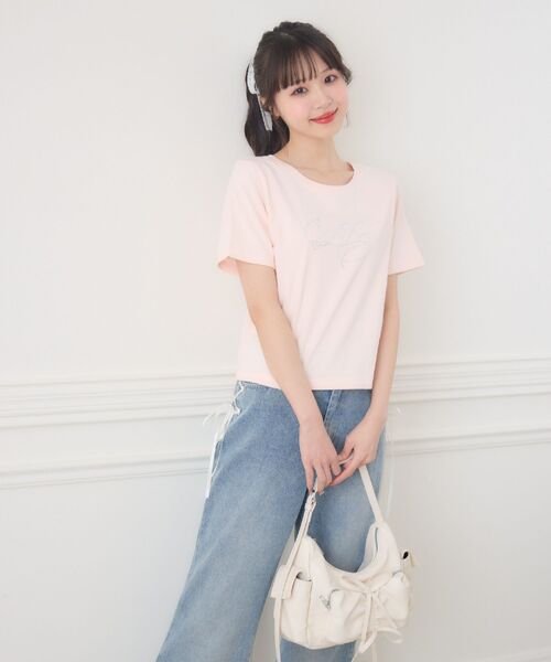 ems excite(エムズエキサイト)の「ビジューロゴTEE(Tシャツ/カットソー・レディース・ブラック/ピンク/オフホワイト・FREE)」の22枚目の写真