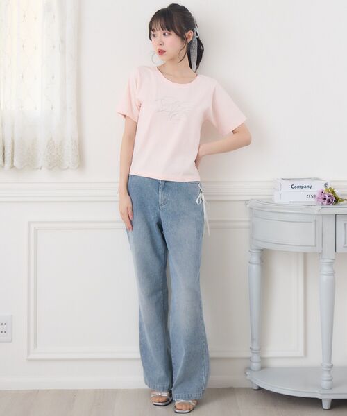 ems excite(エムズエキサイト)の「ビジューロゴTEE(Tシャツ/カットソー・レディース・ブラック/ピンク/オフホワイト・FREE)」の12枚目の写真