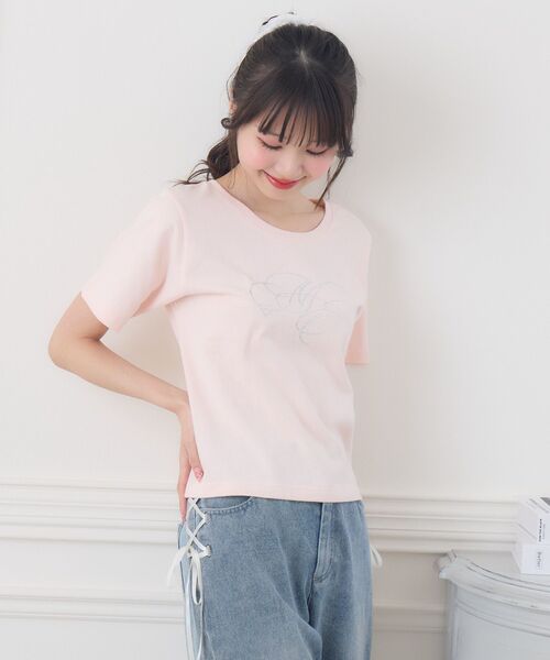 ems excite(エムズエキサイト)の「ビジューロゴTEE(Tシャツ/カットソー・レディース・ブラック/ピンク/オフホワイト・FREE)」の17枚目の写真