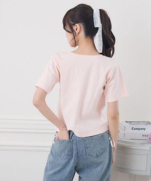 ems excite(エムズエキサイト)の「ビジューロゴTEE(Tシャツ/カットソー・レディース・ブラック/ピンク/オフホワイト・FREE)」の7枚目の写真