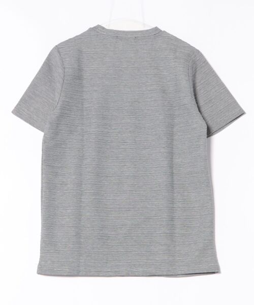 TAKA-Q（タカキュー）の「【ウォッシャブル】タカキュー ピンタックボーダー クルーネック半袖Tシャツ（Tシャツ/カットソー・メンズ・ホワイト/ライトグレー/ブルー/ホワイト×ブラック・MEDIUM/LARGE/X-LARGE）」の5枚目の写真