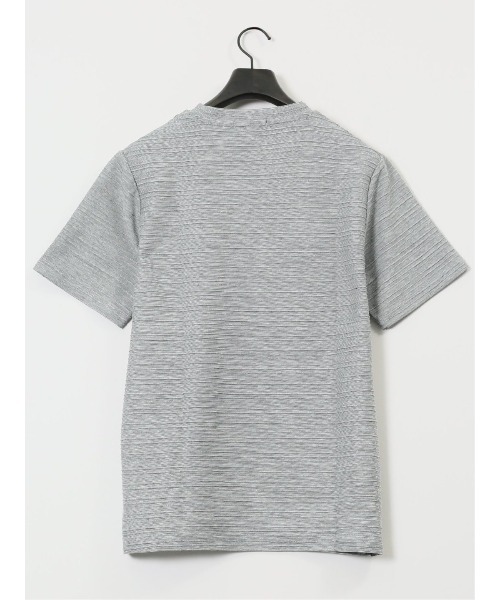 TAKA-Q（タカキュー）の「【ウォッシャブル】タカキュー ピンタックボーダー クルーネック半袖Tシャツ（Tシャツ/カットソー・メンズ・ホワイト/ライトグレー/ブルー/ホワイト×ブラック・MEDIUM/LARGE/X-LARGE）」の7枚目の写真