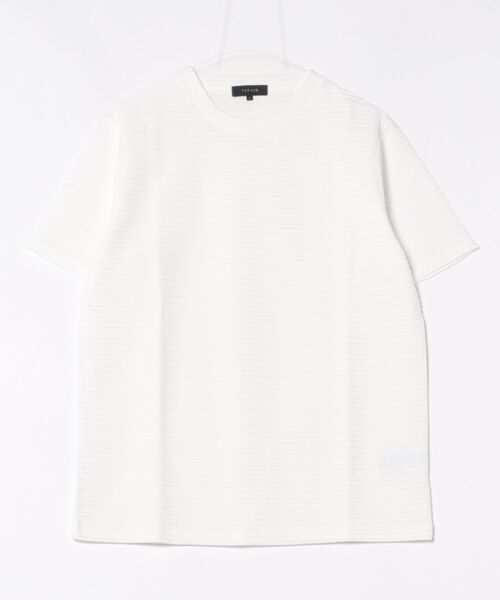 TAKA-Q（タカキュー）の「【ウォッシャブル】タカキュー ピンタックボーダー クルーネック半袖Tシャツ（Tシャツ/カットソー・メンズ・ホワイト/ライトグレー/ブルー/ホワイト×ブラック・MEDIUM/LARGE/X-LARGE）」の11枚目の写真