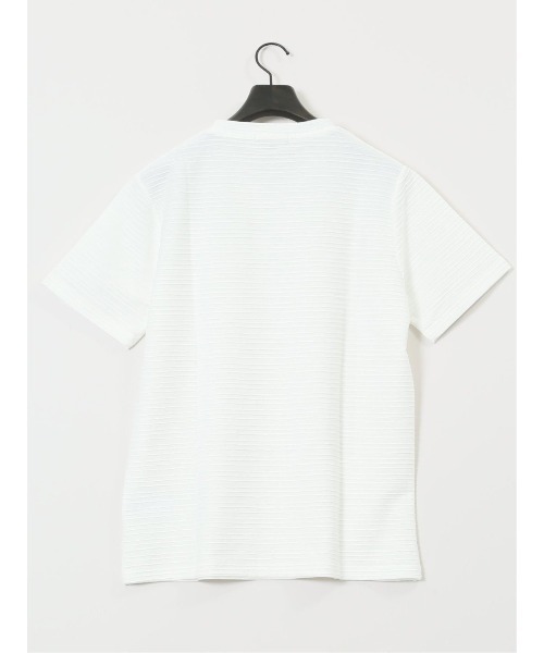 TAKA-Q（タカキュー）の「【ウォッシャブル】タカキュー ピンタックボーダー クルーネック半袖Tシャツ（Tシャツ/カットソー・メンズ・ホワイト/ライトグレー/ブルー/ホワイト×ブラック・MEDIUM/LARGE/X-LARGE）」の12枚目の写真